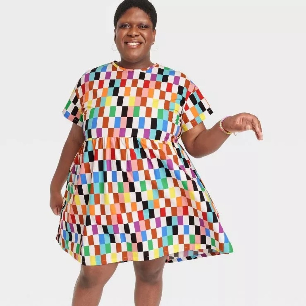 2X TargetxPride Collection Rainbow Checkered Dress